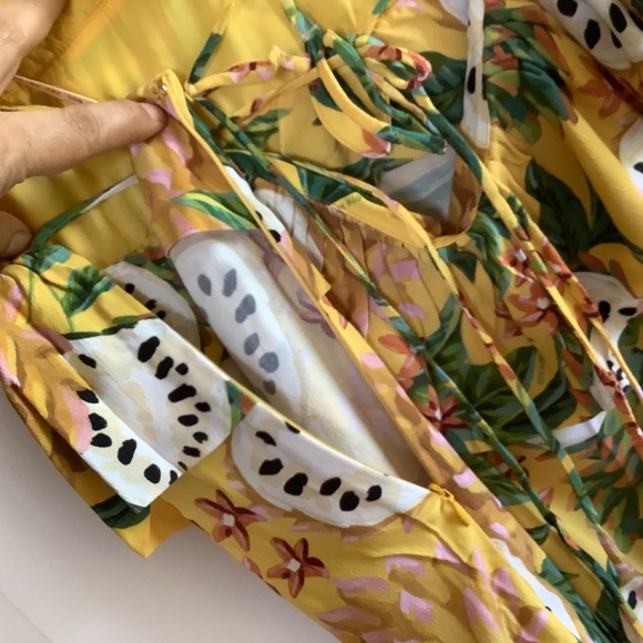 FARM RIO Biriba Sleeveless Midi Dress Yellow SZ XL - Picture 12 of 16